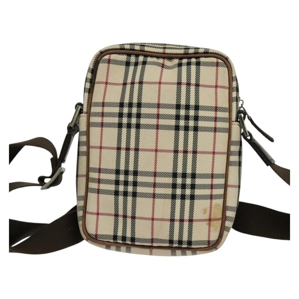Authentic BURBERRY Nova Check Shoulder Bag Canvas Beige Silver - Picture 9 of 16